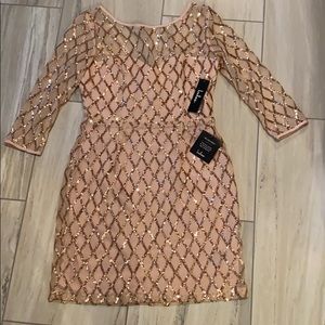 NWT Lulu’s Rose Gold Sequin Dress